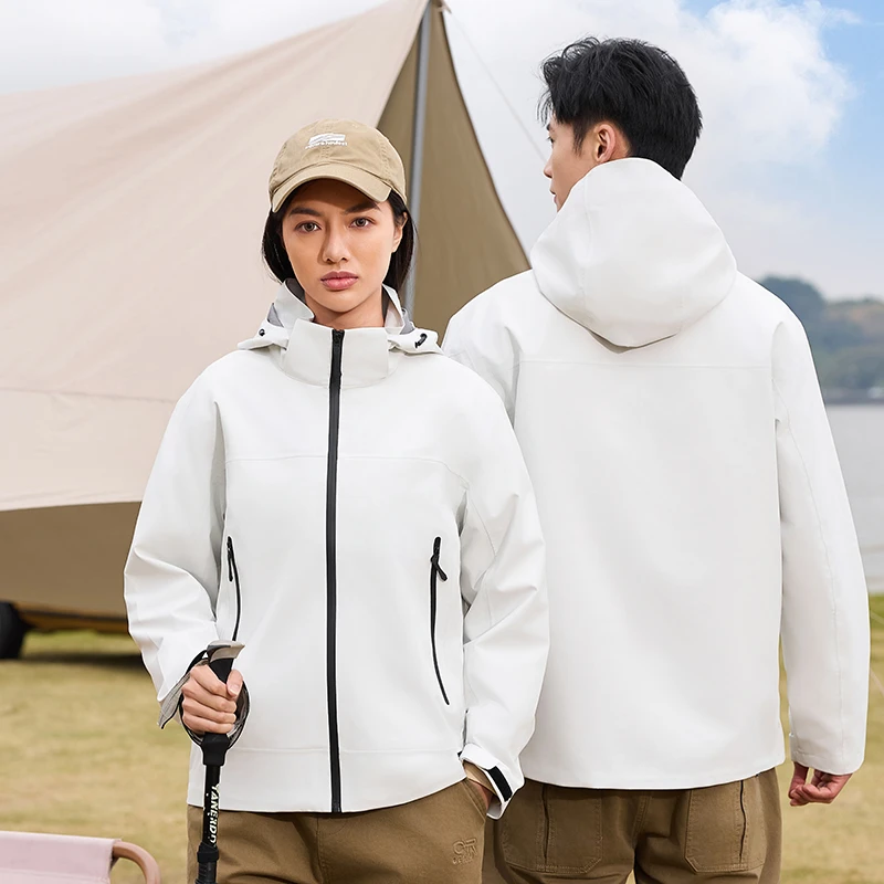 春秋薄情侣冲锋衣单层户外软壳外套休闲防水夹克冲锋衣男女透气