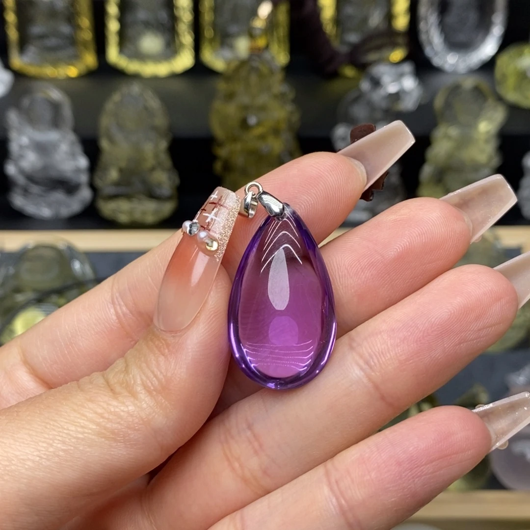 金***津非金属紫水水滴吊坠