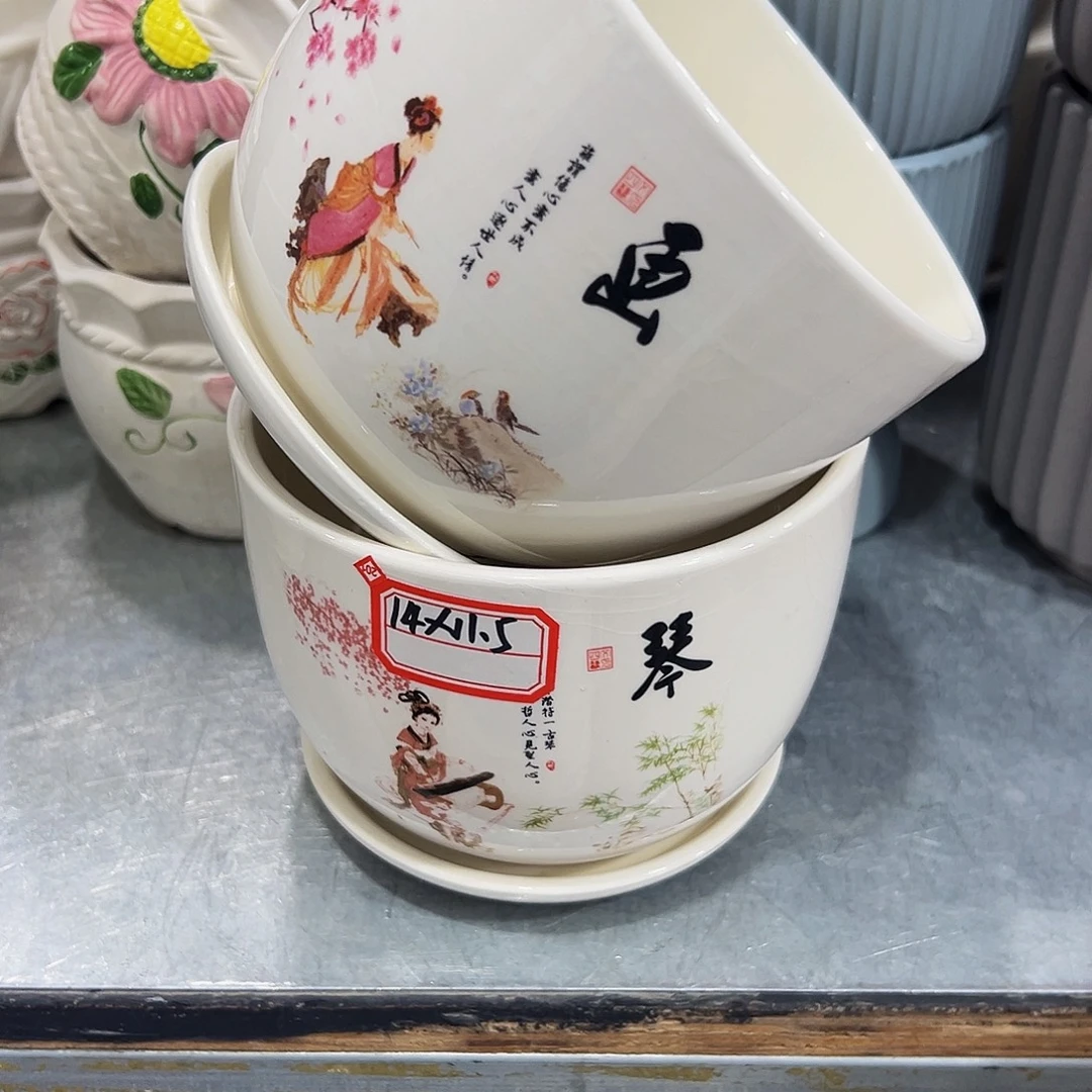 外贸尾单陶瓷花盆凑10米包邮