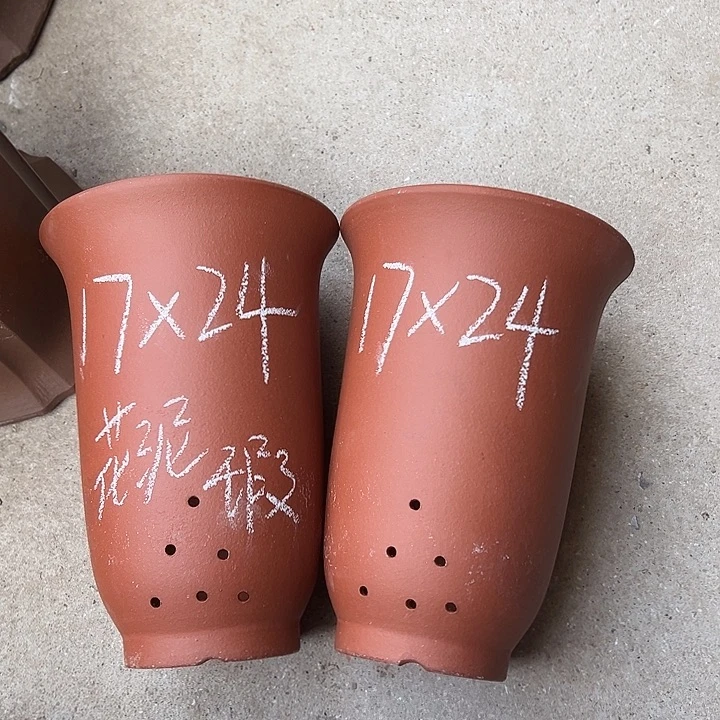 紫砂花盆宜兴紫砂花盆2只