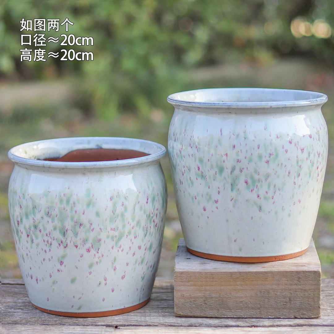 大口径透气粗陶花盆多肉绿植三角梅创意陶瓷盆栽家用不烂根粗陶盆