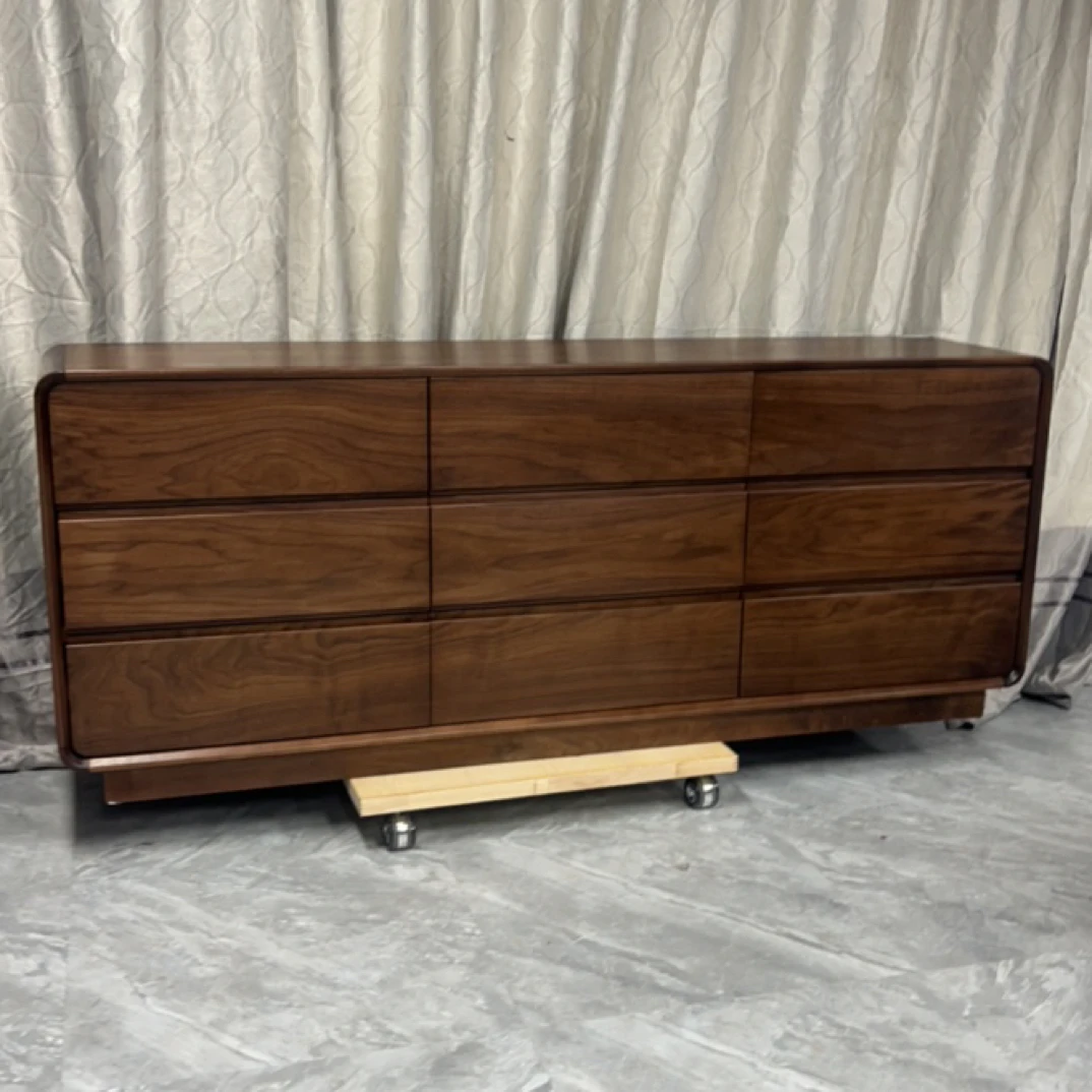 北美黑胡桃木实木九斗柜客厅卧室收纳柜