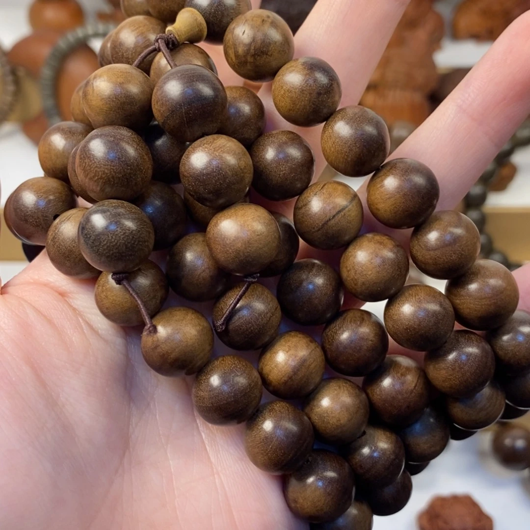 c****手串/手链檀香木老山檀香1.2/108微瑕福利横纹奶香