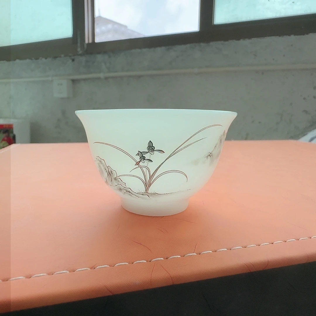 璞玉兰花反囗杯一组10个