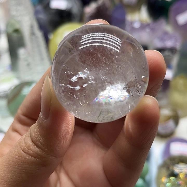 水晶珠宝半成品未镶嵌71克白水晶球
