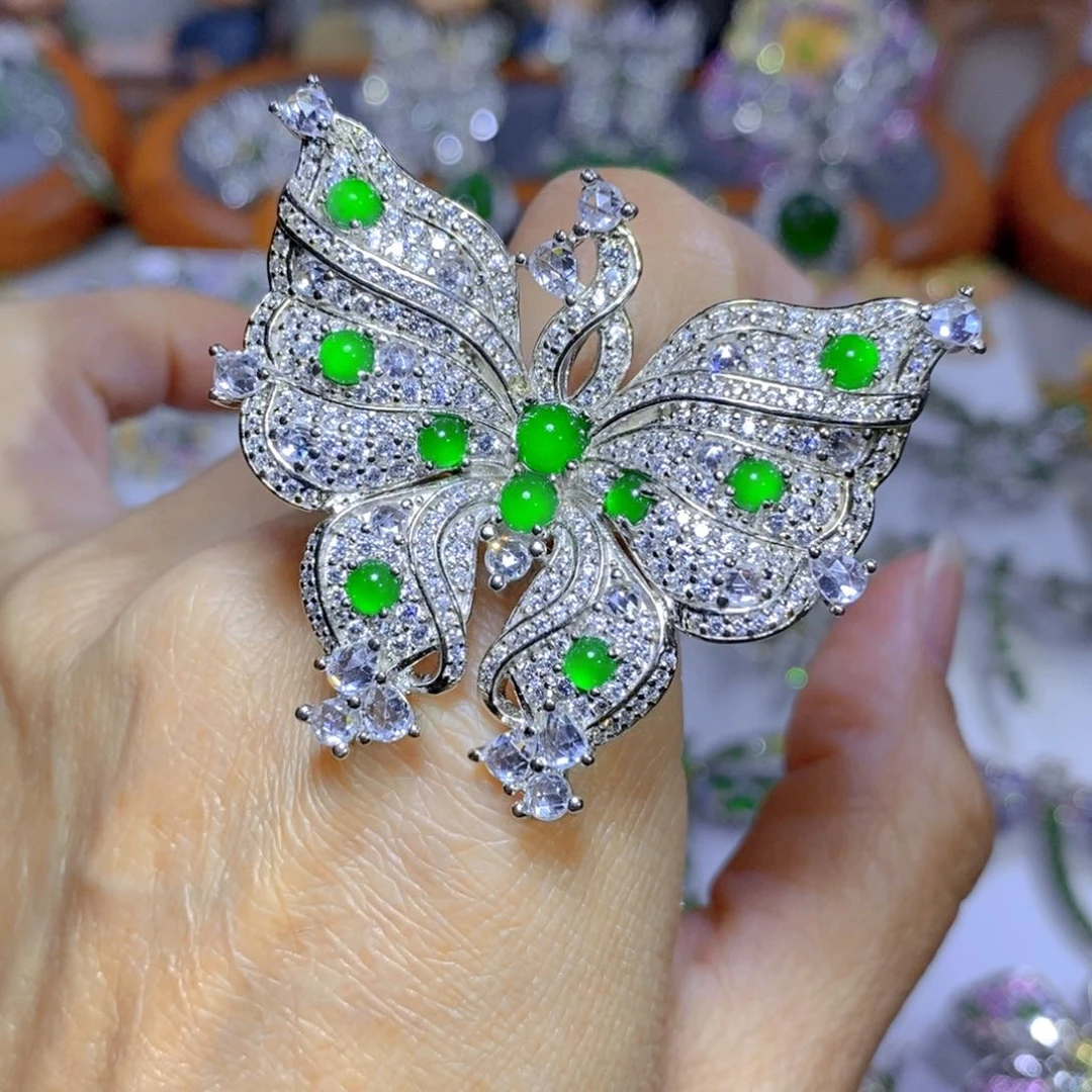 翡翠颈饰银S925镶嵌天然翡翠