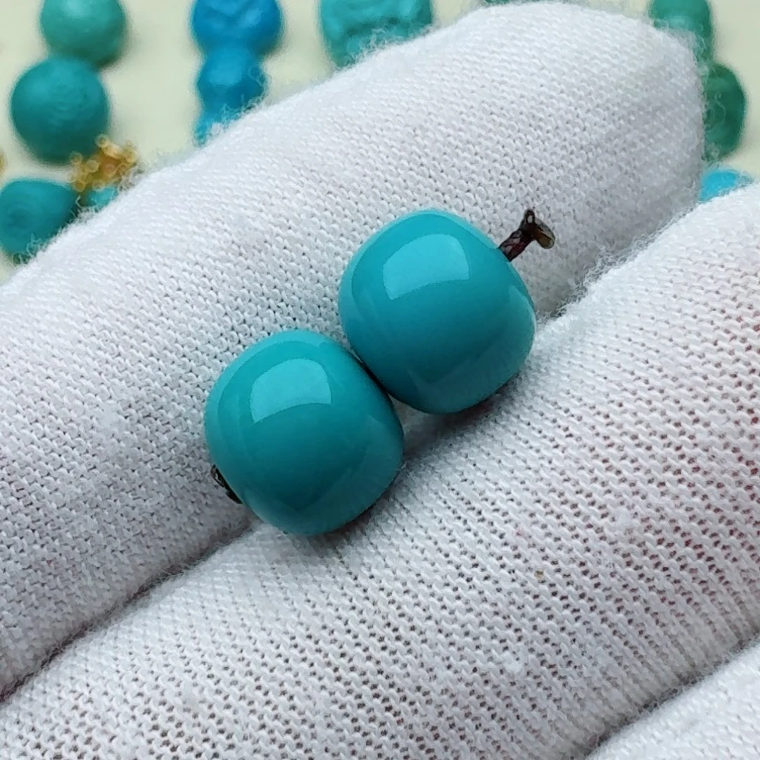 未镶嵌绿松石老型对珠9
