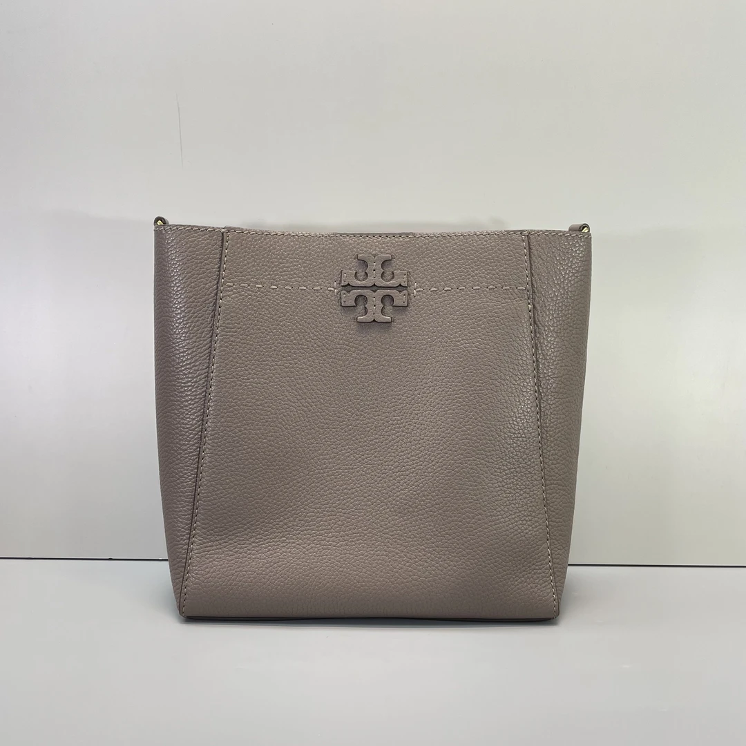 95新 TORY BURCH/汤丽柏琦 小林灰色变形大水桶25*26*11cmB031206