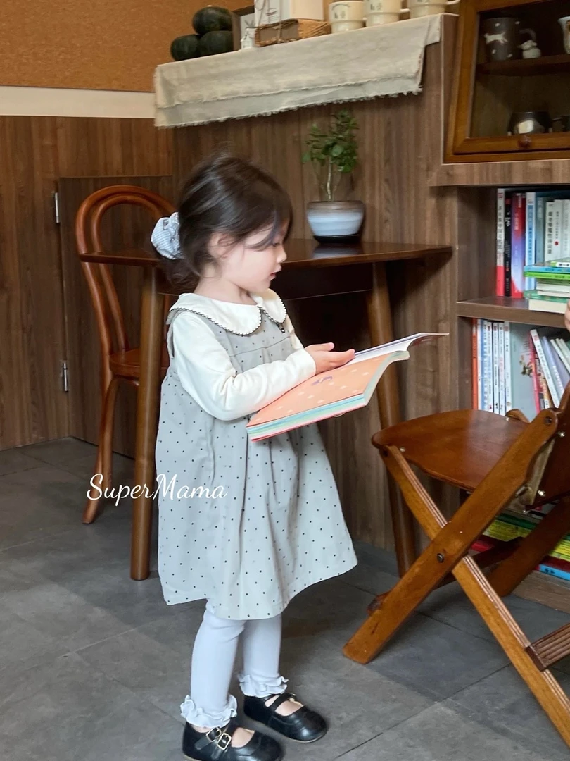 【NO退换】25秋 supermama 女童贴布背心裙33071+小女孩上衣33054