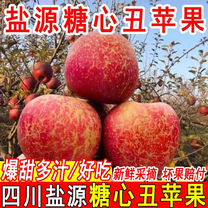 糖心苹果大凉山丑苹果冰糖心丑苹果纯天然苹果红富士苹果产地直发