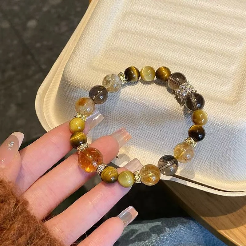 【财富】招财黄水晶天然黄塔晶多宝水晶手串轻奢时尚个性穿搭
