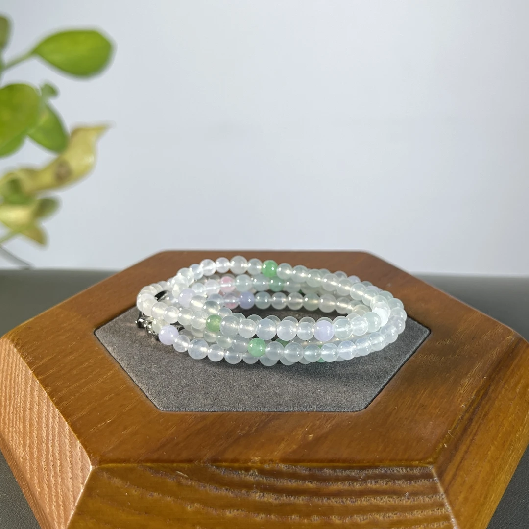 JXZC16-126 天然缅甸A货翡翠 翡翠珠链（含配饰）