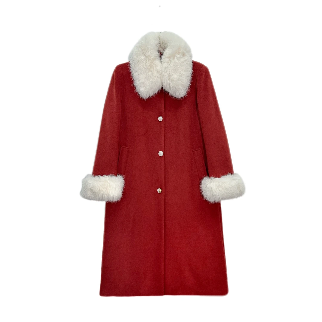 【大只定制】冬季长款毛绒大衣设计师轻奢时尚百搭宽2835