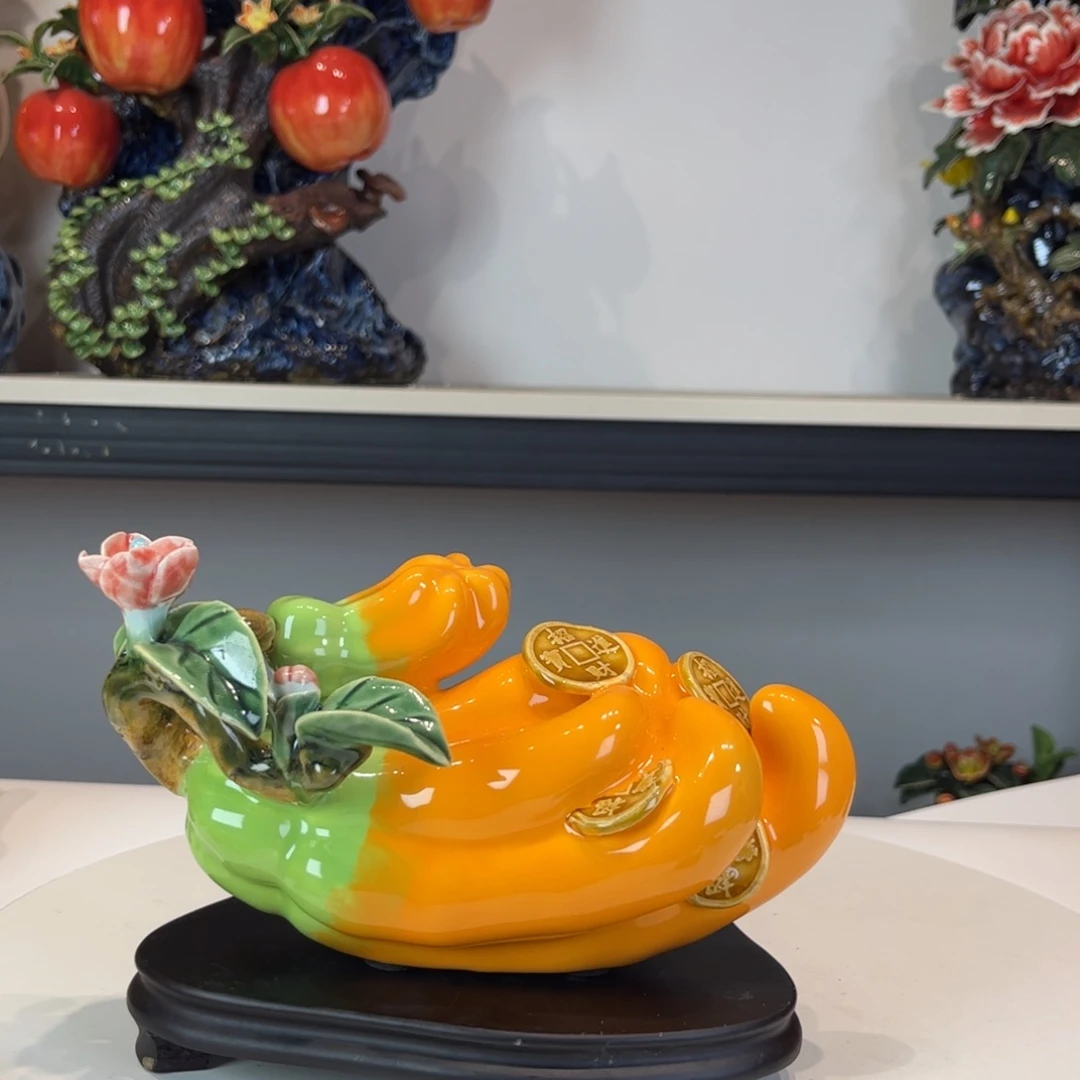 陶瓷招财佛手长21高14