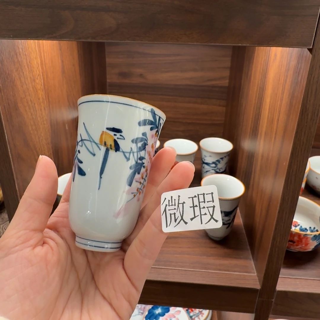 釉下手绘茶具微瑕