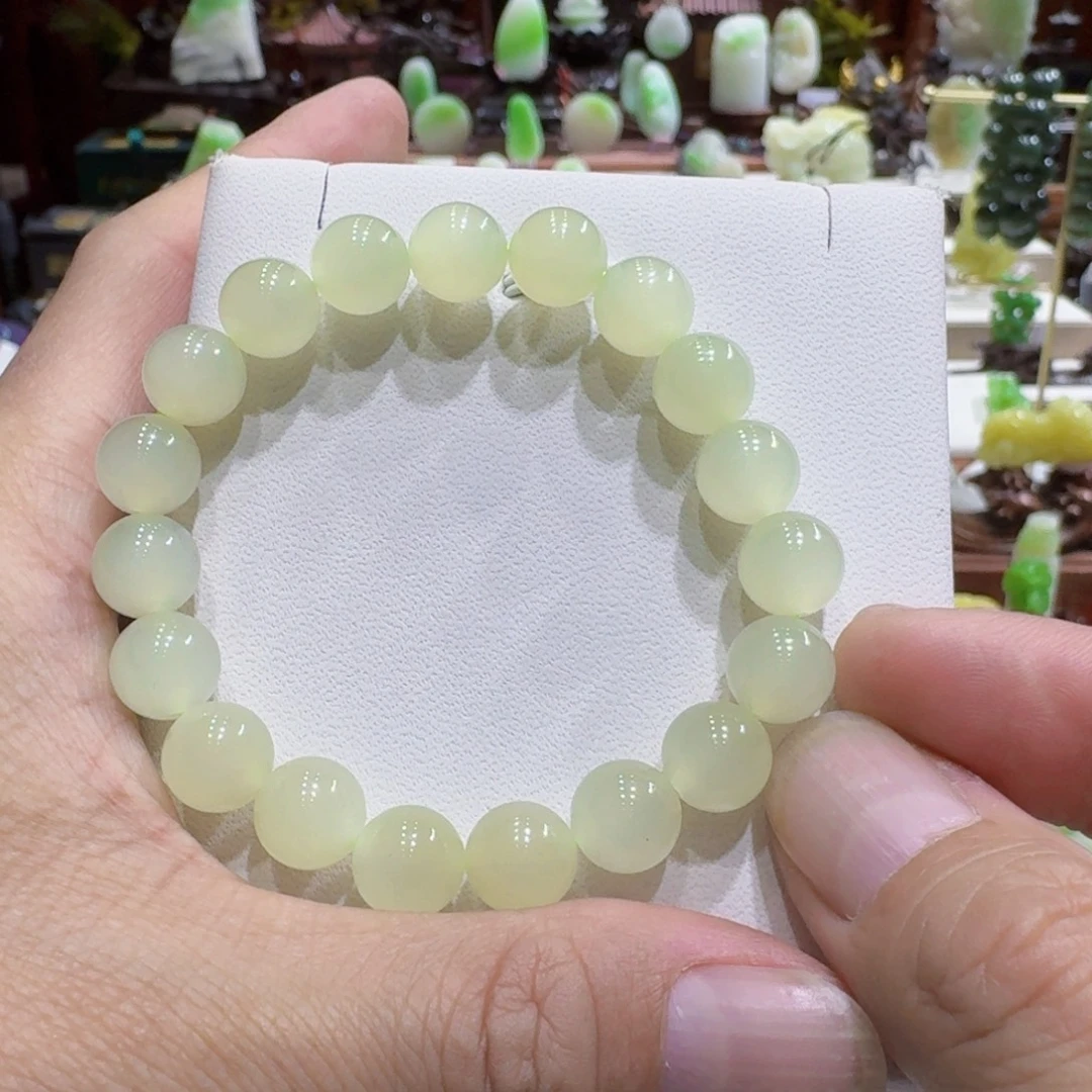 和田玉未镶嵌挂件和田玉青海冰晴水卡10手串