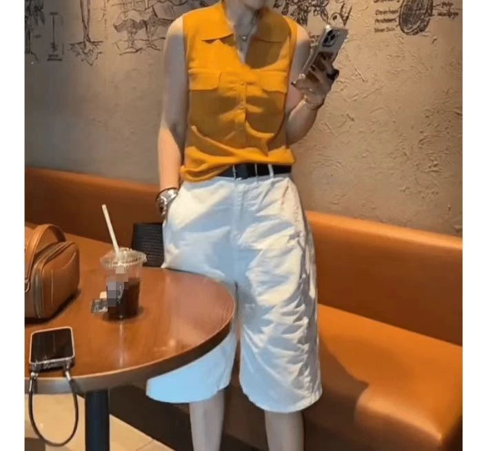 新款时尚无袖圆领背心短裤休闲女装