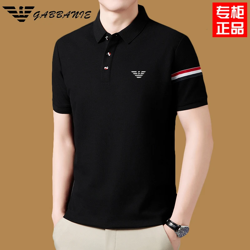 奥特莱斯撤柜专柜正品100%纯棉短袖T恤休闲百搭纯色翻领Polo衫男