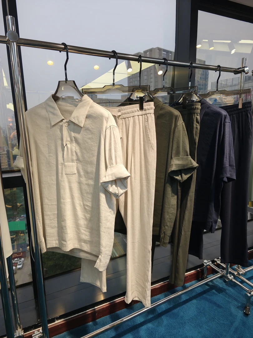 春夏夏季男款亚麻极简风短袖时尚短袖