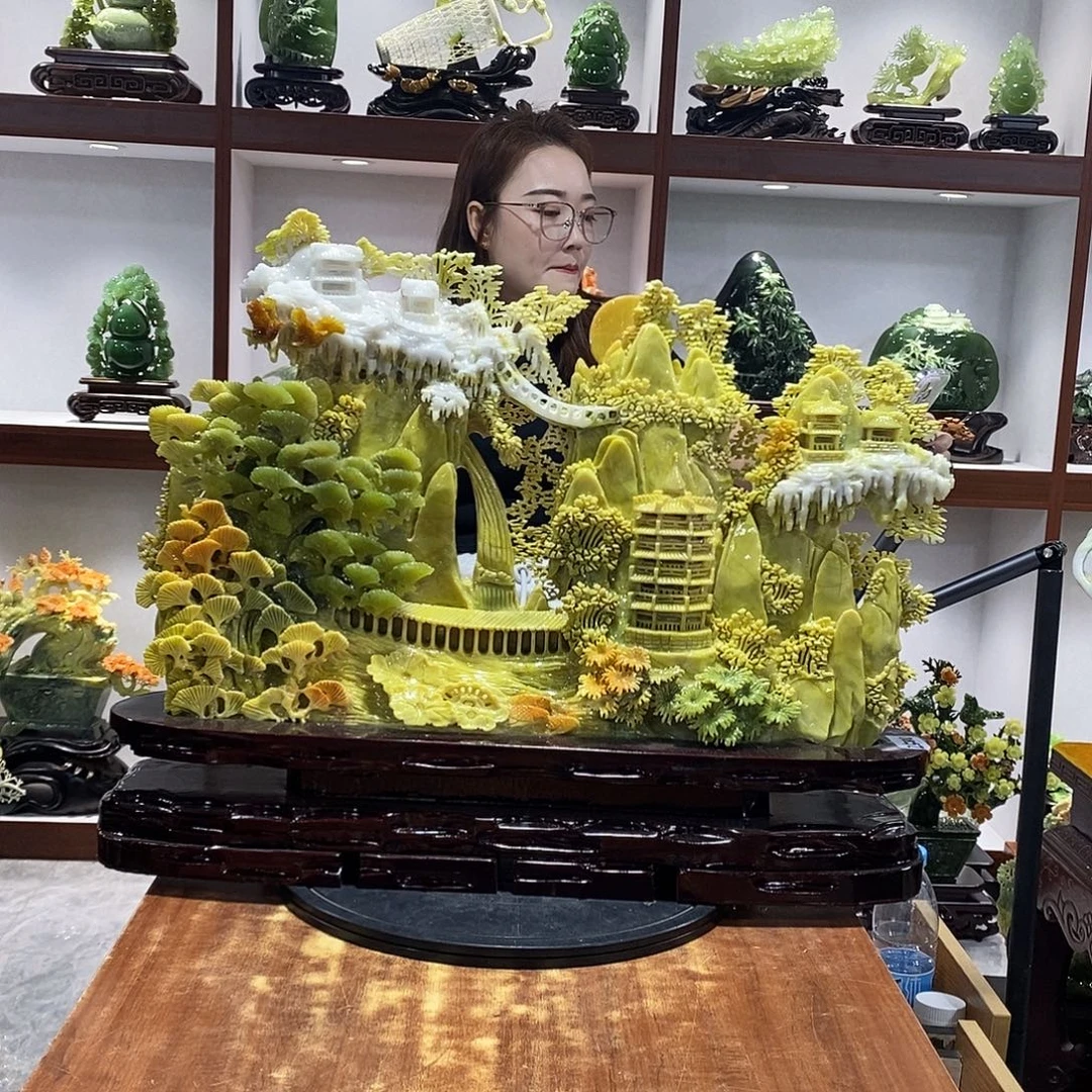 半***梦玉山水摆件 玄关摆件