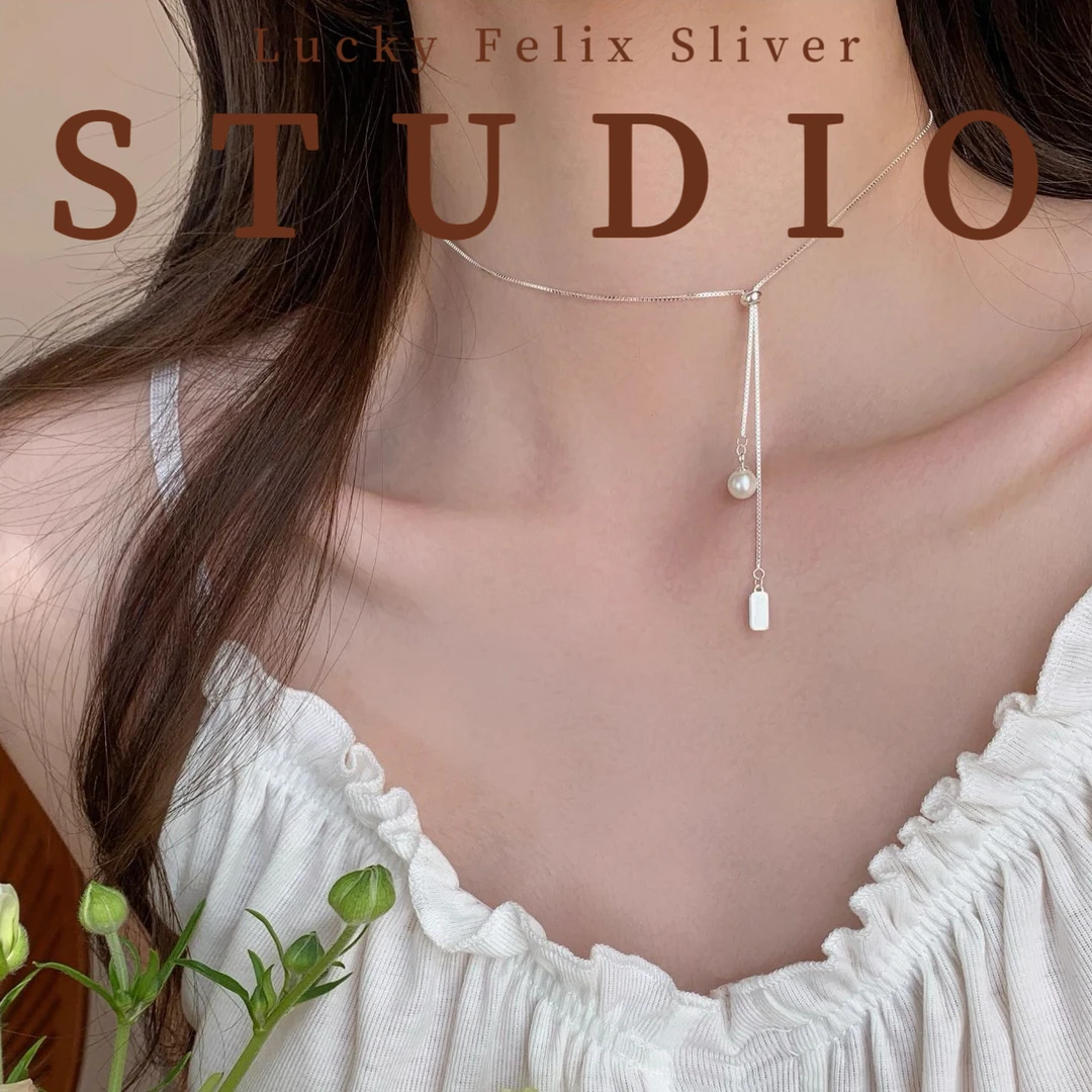 坠链均925银  L&F【抽拉项链】通体纯银设计感时尚轻奢气质多种戴法