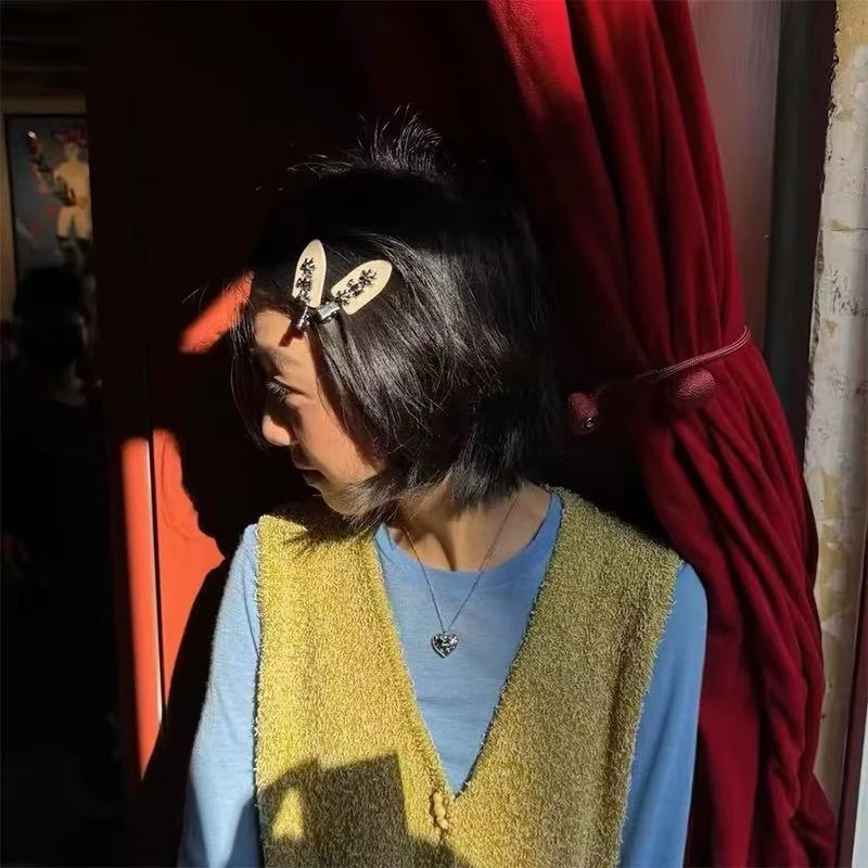 KONAN金属鼓鼓小花边夹