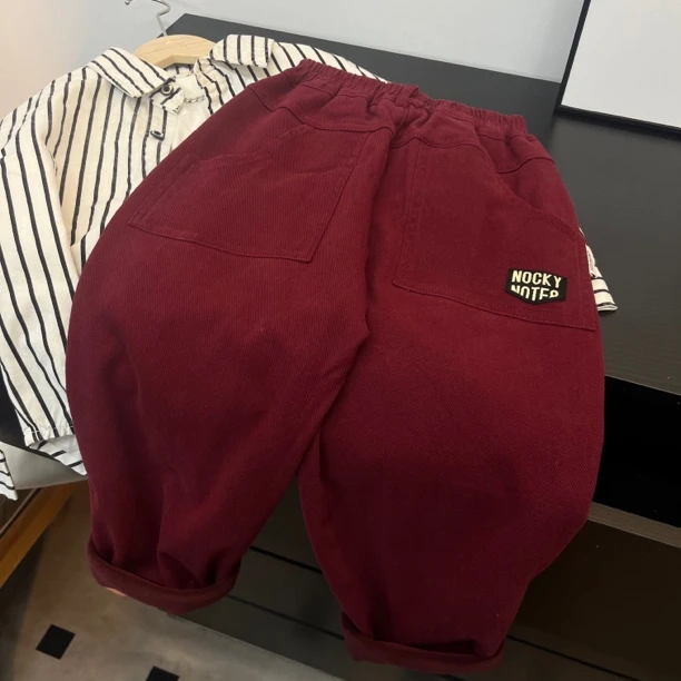 637  男童新款工装口袋设计版加绒加厚牛仔裤