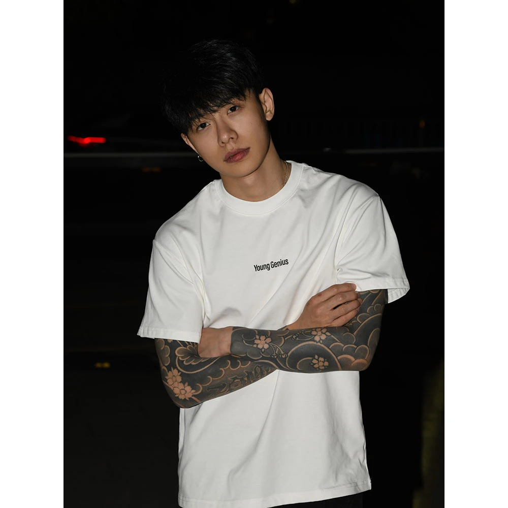 美式痞帅重磅短袖t恤男女春季新款2025潮流百搭印花上衣ins