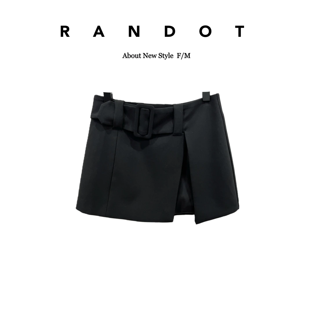 RΛNDOT•天丝+醋酸•原创设计师款腰带收腰屁帘西装腰封短裙25635