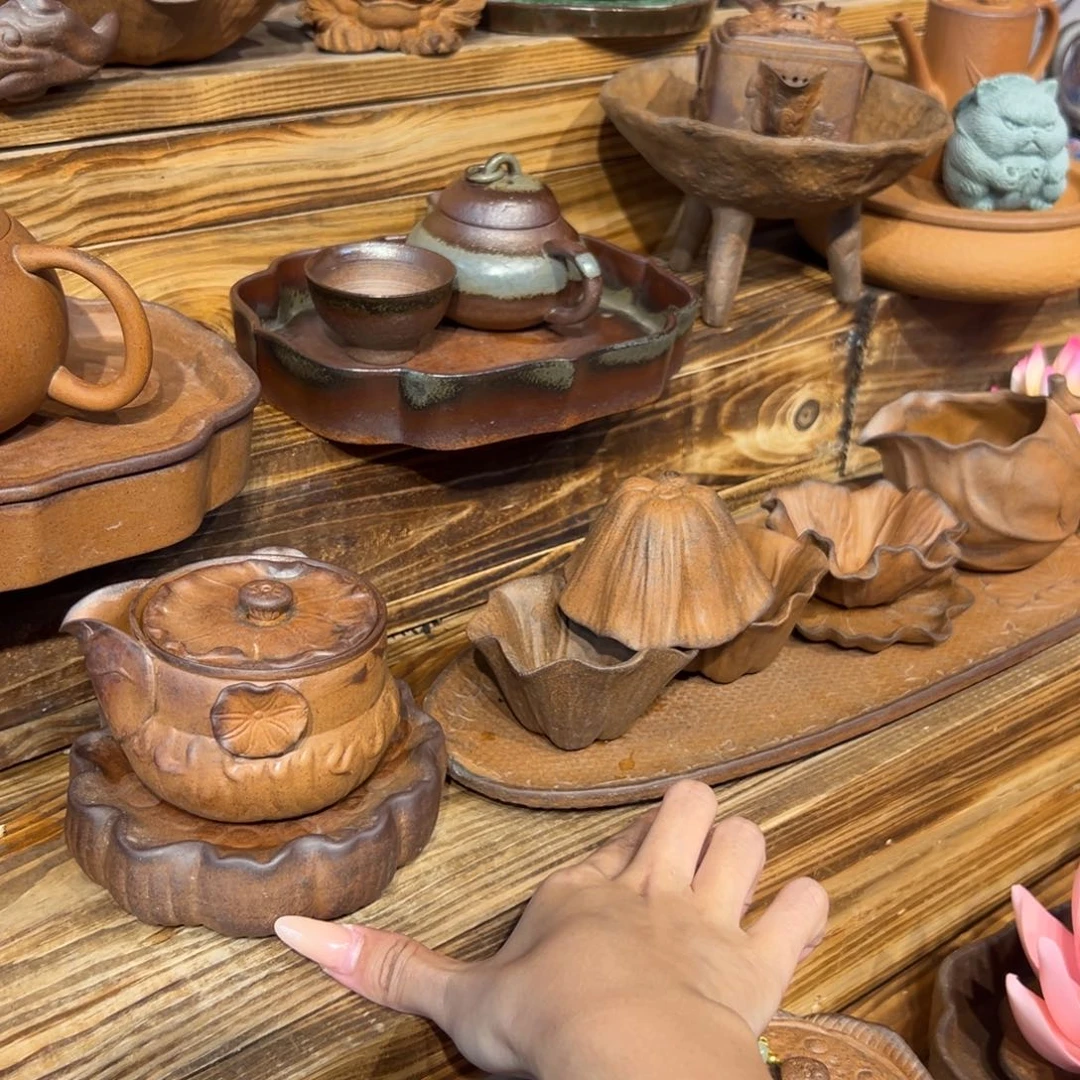 裸烧老岩泥原矿茶具