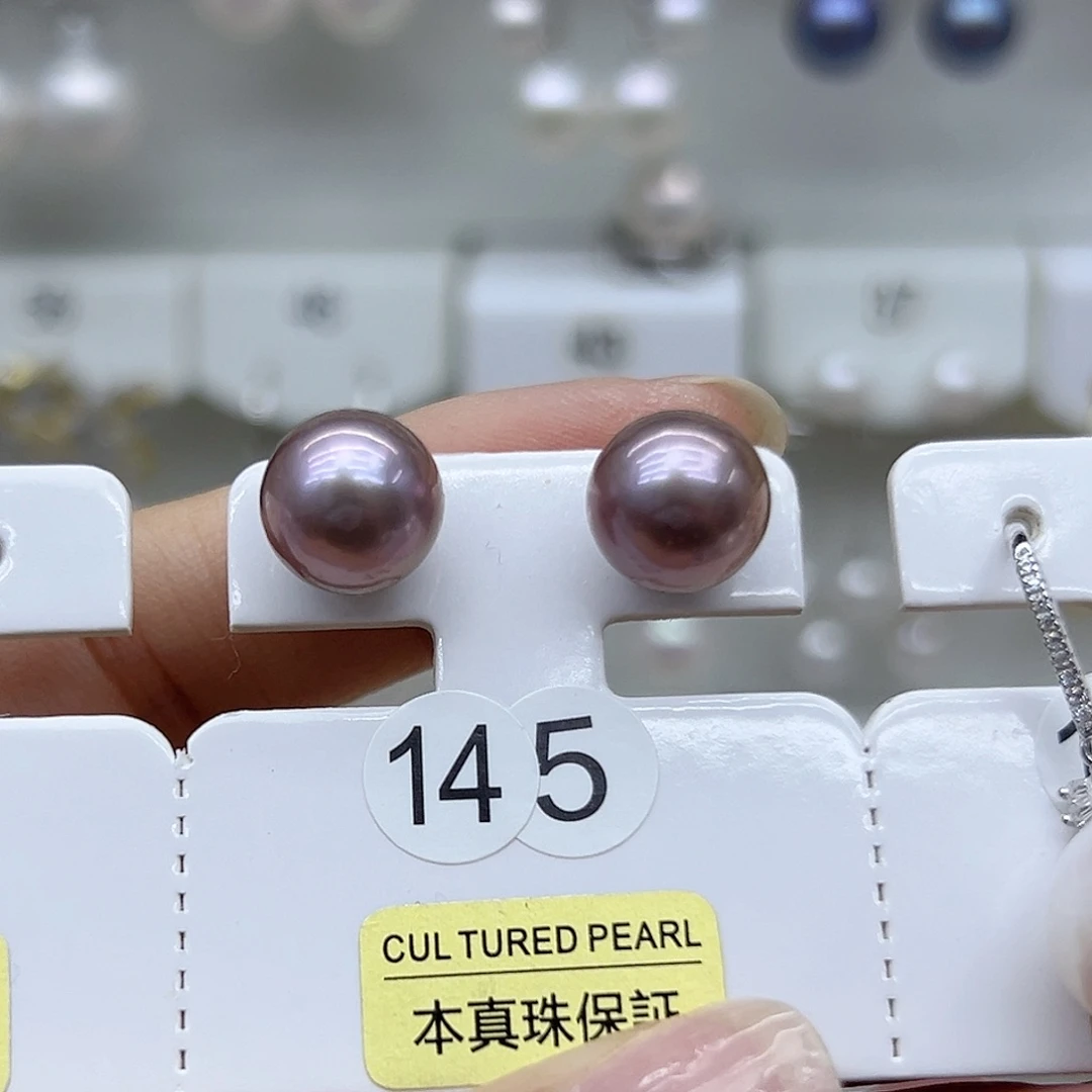 银S925镶嵌耳饰淡水珍珠