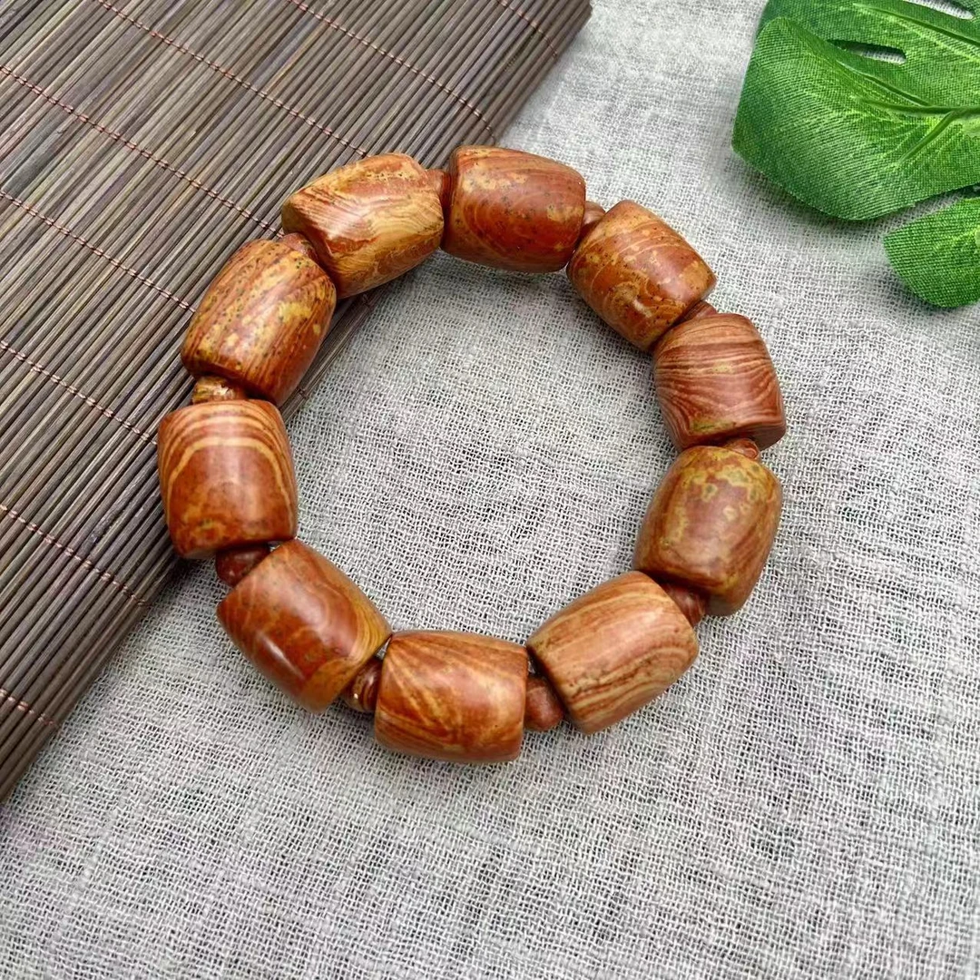 天然泗滨砭石 桶珠子手串