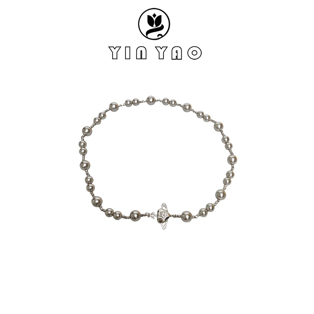 非金属仿珍珠项链 【YINYAO】原单设计土星爱心项链1011简约经典