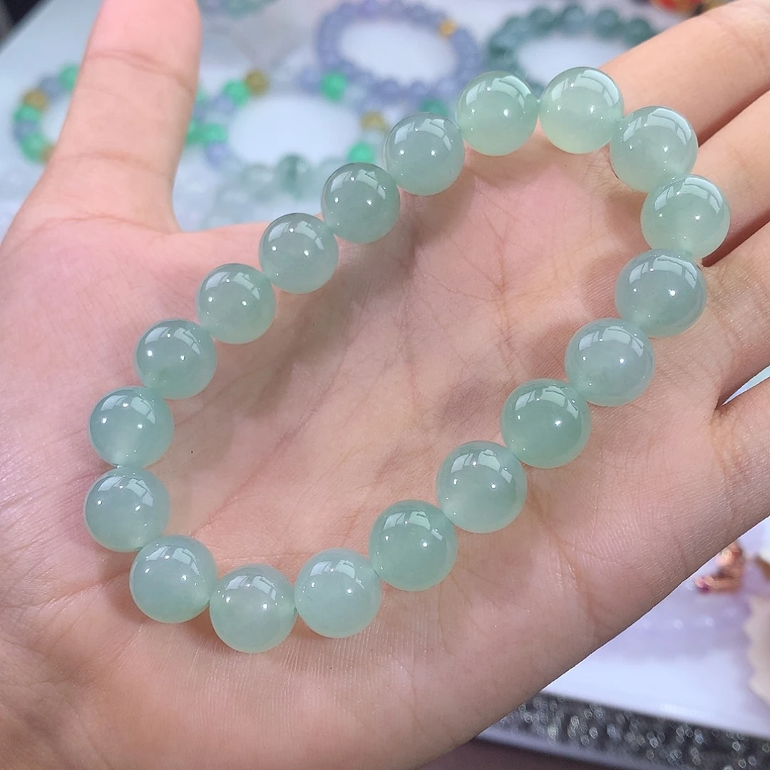 翡翠未镶嵌手链葡萄肉手串