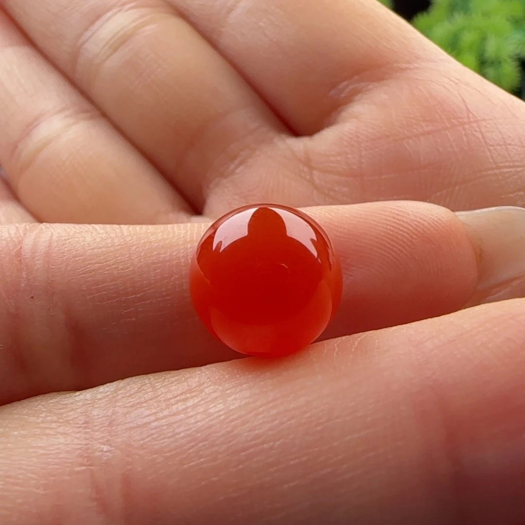 南红玛瑙未镶嵌圆珠10.9，柿子红