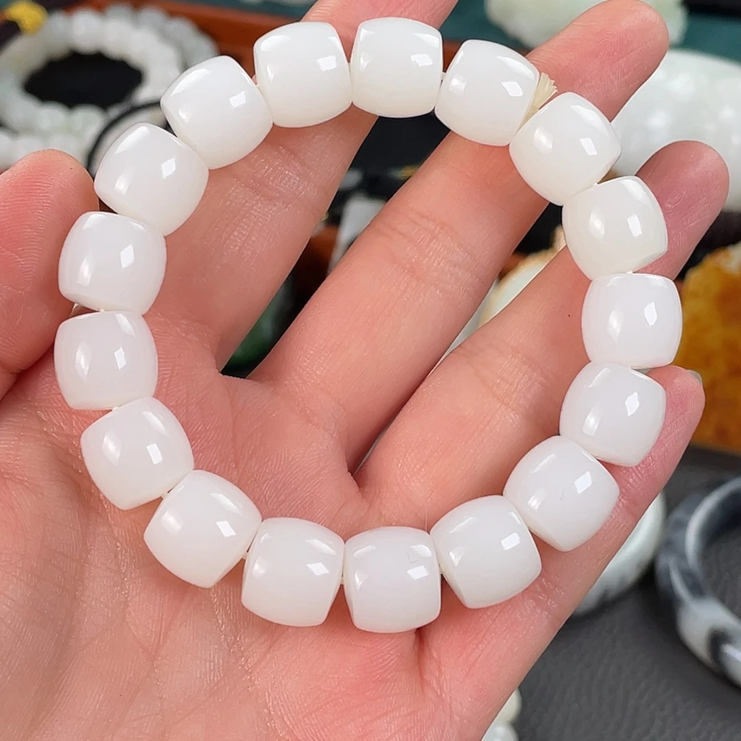 未镶嵌手链和田玉新疆且末料山料12.8mm