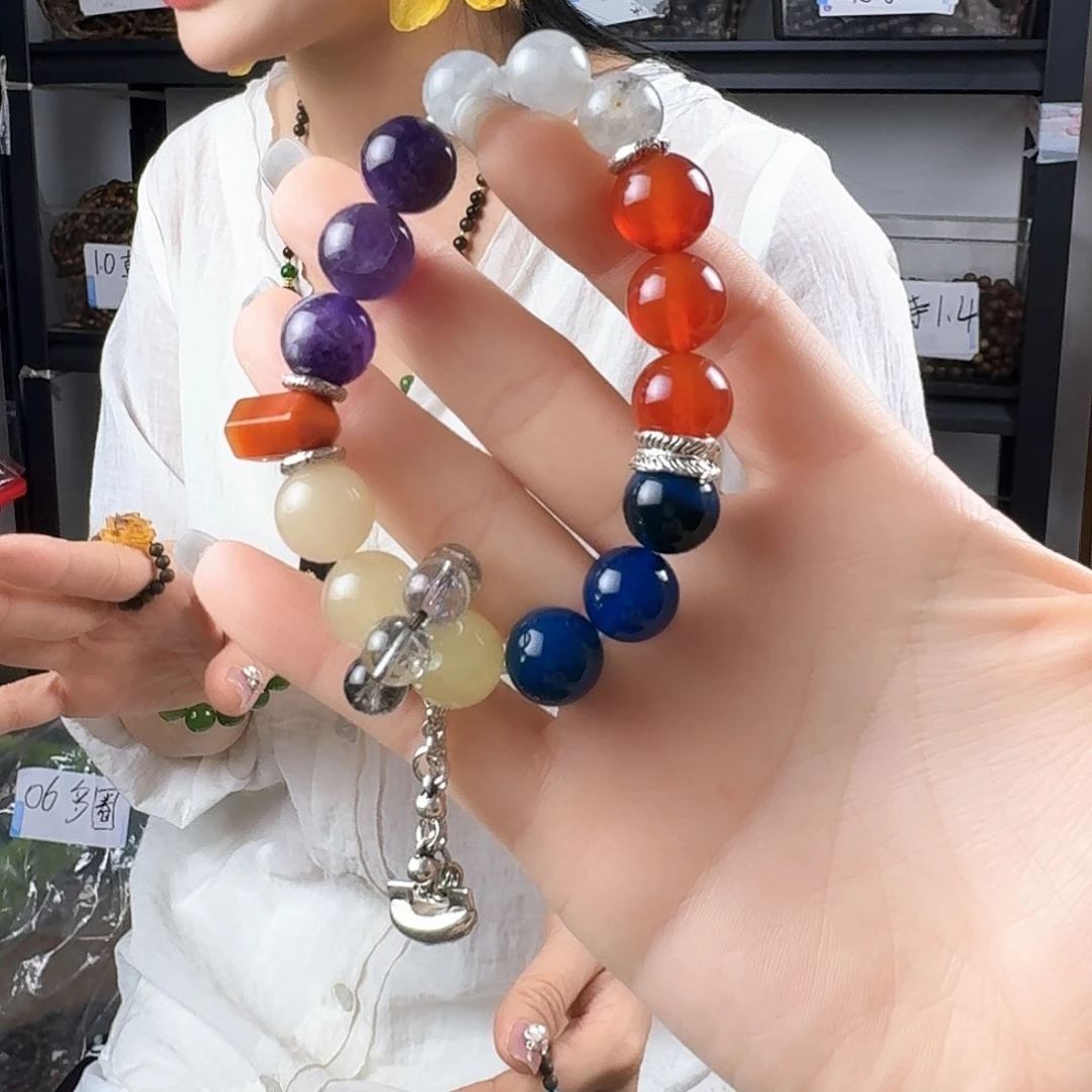 非金属仿水晶紫水晶单圈带流苏发一