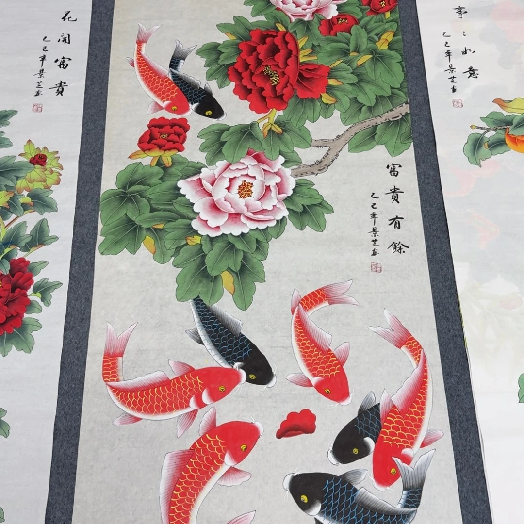 国画四尺尺寸70X140纯手绘作品