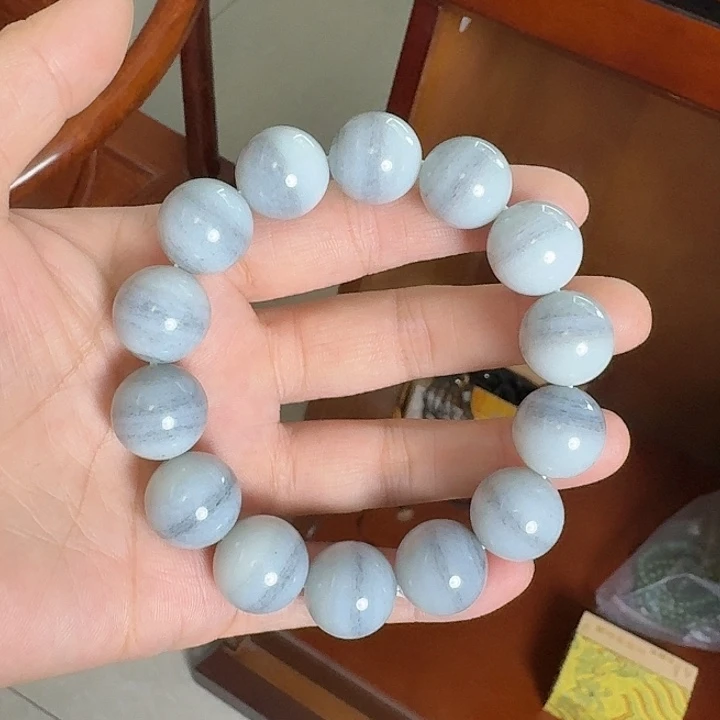 颈饰未镶嵌和田玉一线天青花籽16