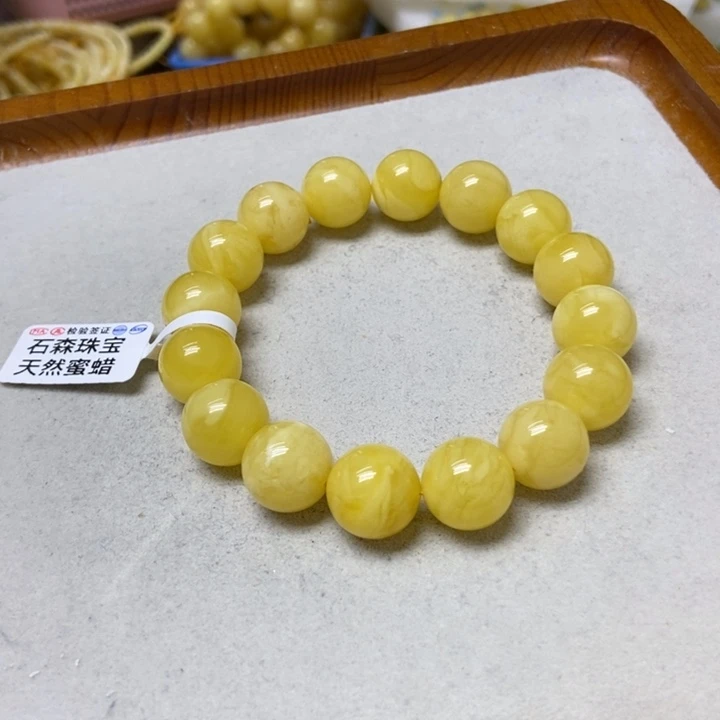 蜜蜡未镶嵌裸石手串