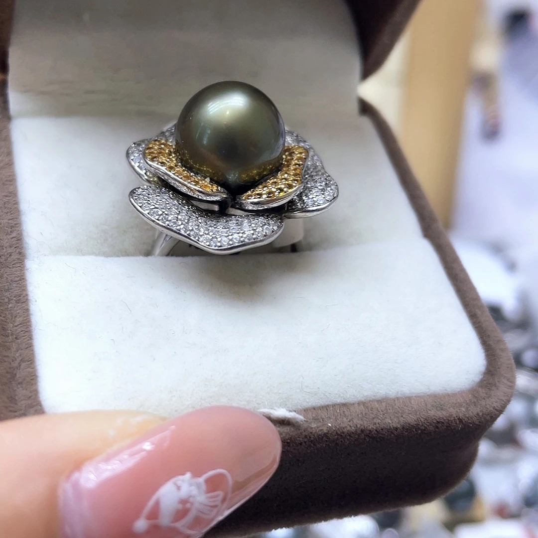 海水珍珠戒指银S925镶嵌