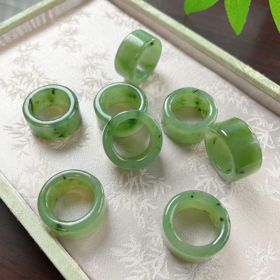 雅韵｜俄碧乌兰海 苹果绿红皮宽版戒圈 直切 大气百搭- 多样性发一