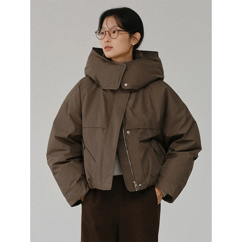 素典年中清仓【2693】连帽工装羽绒服短款时尚高级感小个子派克服