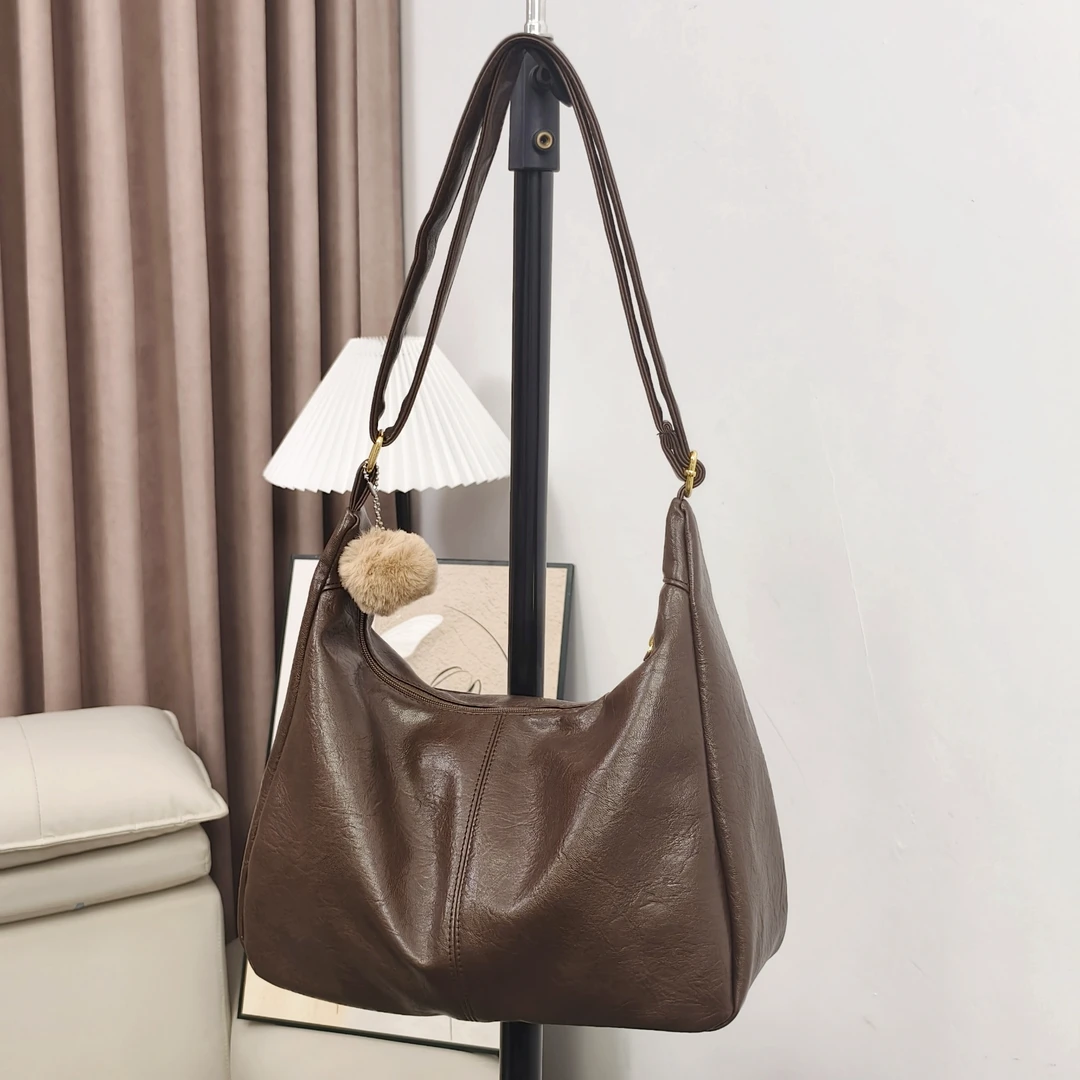 【升级款带后窗】软皮包包女2025新款慵懒大容量简约通勤单肩斜挎包