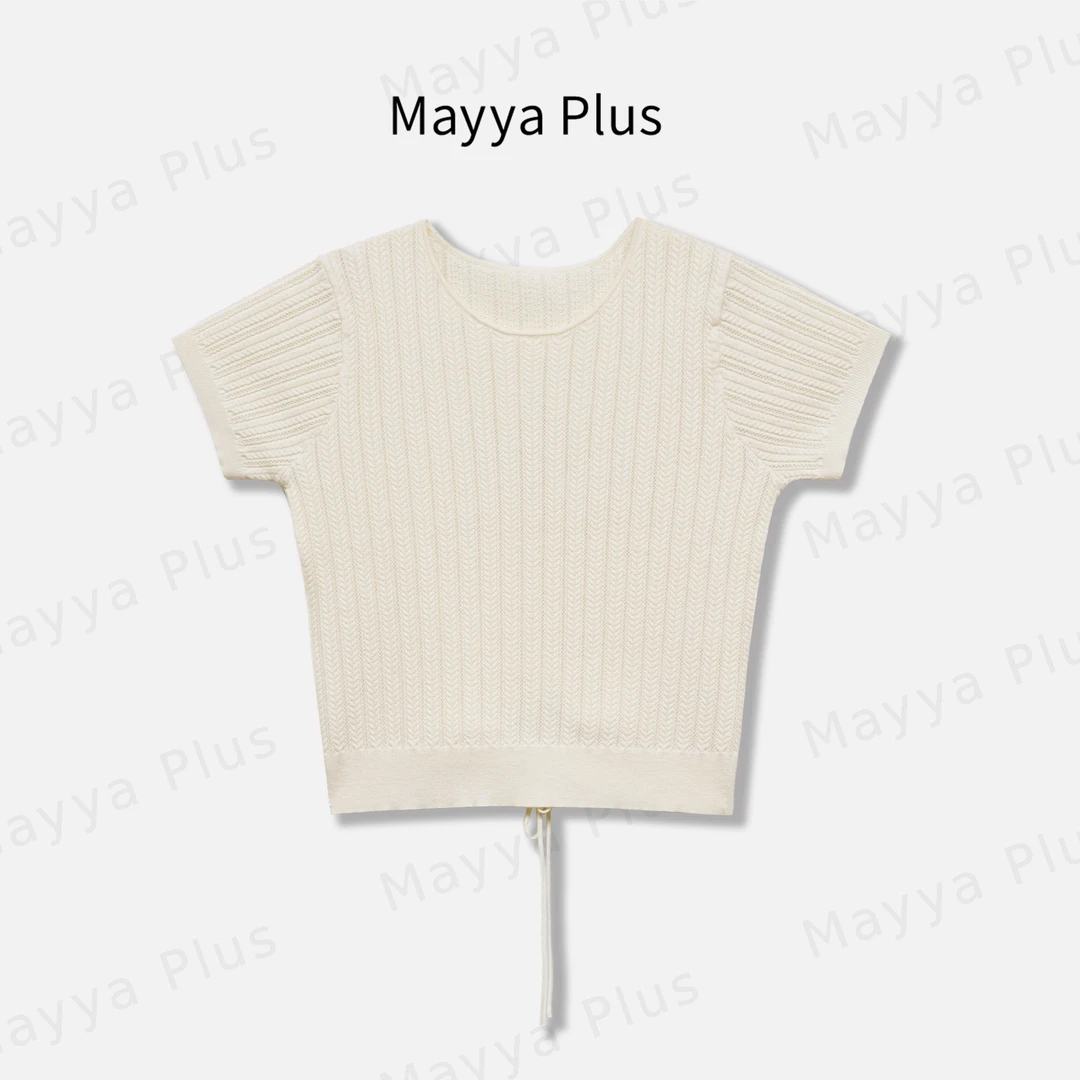 【星晴】Mayya Plus麦芽定制轻奢气质显瘦欧若风毛织上衣32526609