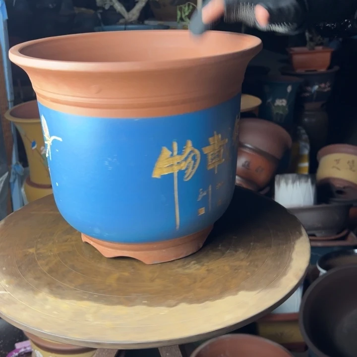 紫砂30彩绘金钟华欧华欧