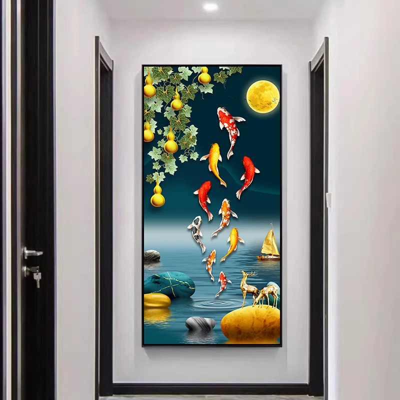3d立体墙贴画自粘墙纸门贴客厅玄关背景墙户走廊过道装饰画壁纸