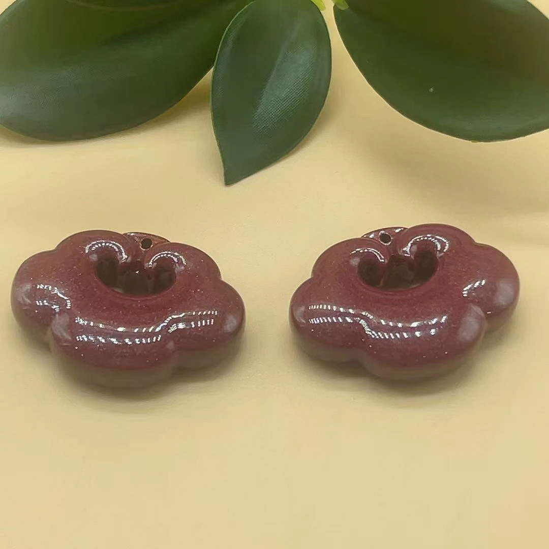 含辰砂工艺品【玉美人】朱砂如意锁吊坠约卡30（多样性发货拍一发一）