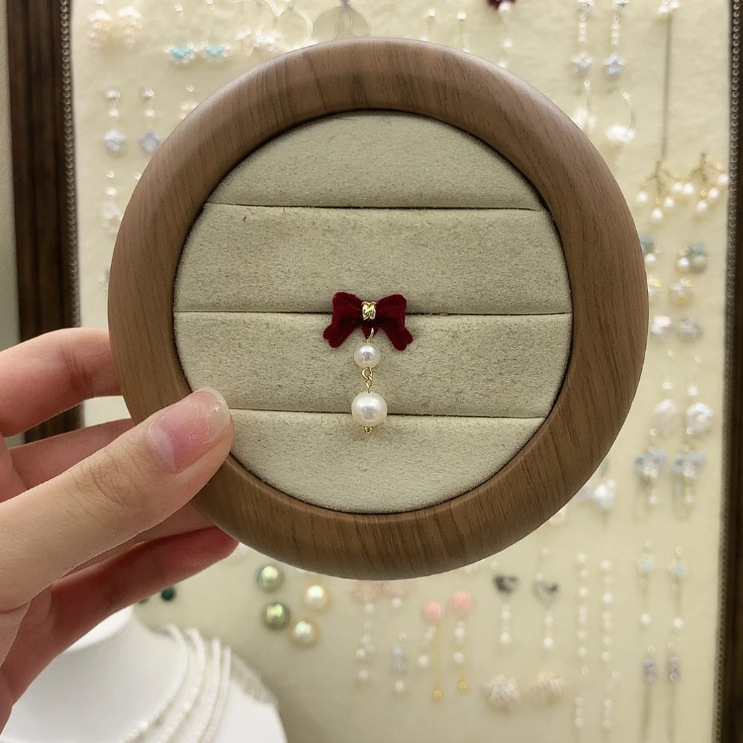 银S925镶嵌耳饰淡水珍珠