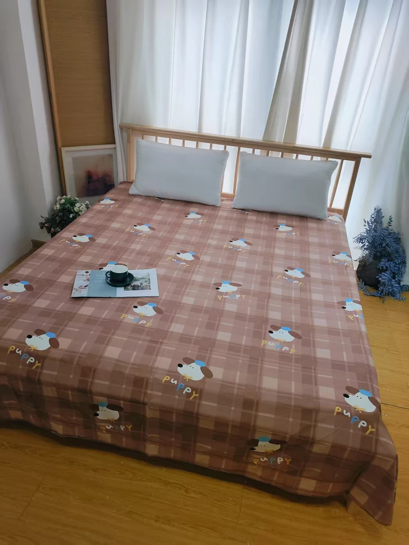 蒂伯莎菲纯棉单凉席245*250微瑕～F534(波比狗棕）会缩水